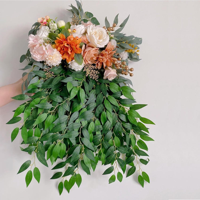 Artificial Greenery Stems 20 Pcs Silk Green Leaves Branches for DIY Wedding Arch Bouquet Vase Filler Table Centerpieces