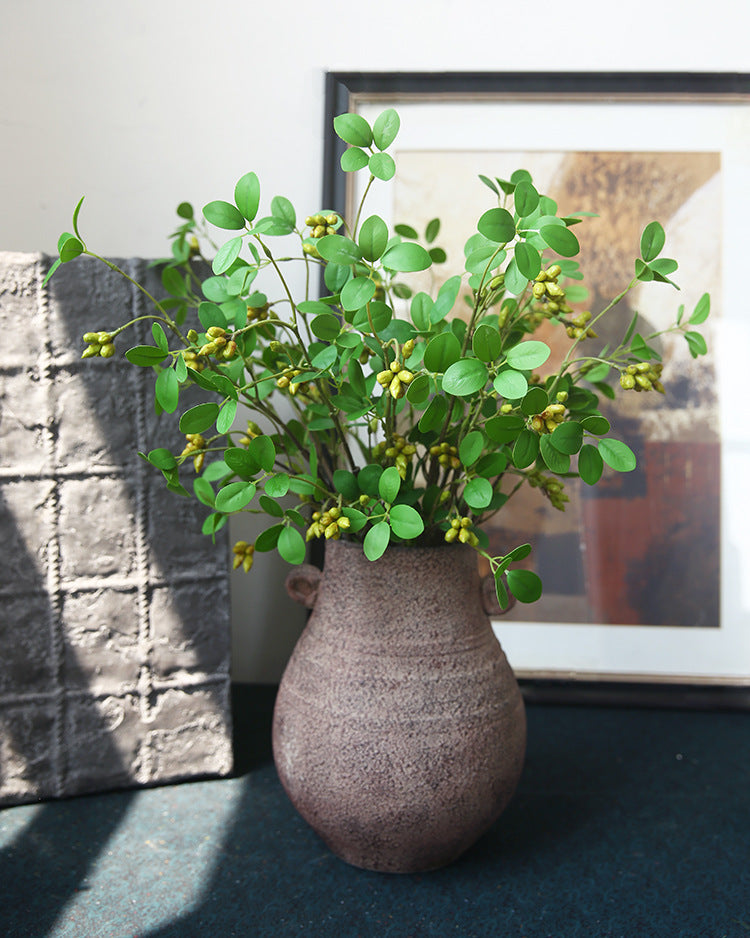 Artificial Greenery Plants with Fruit Stems Branches, Bulk Pack, Realistic Silk Foliage