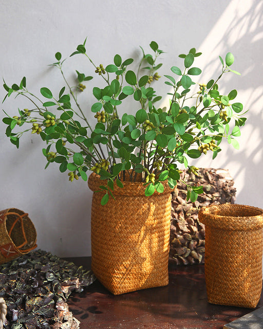 Artificial Greenery Plants with Fruit Stems Branches, Bulk Pack, Realistic Silk Foliage