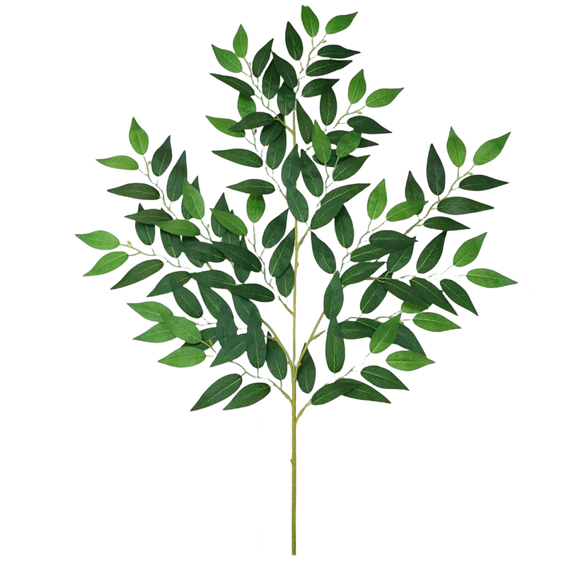 Artificial Greenery Stems 20 Pcs Silk Green Leaves Branches for DIY Wedding Arch Bouquet Vase Filler Table Centerpieces