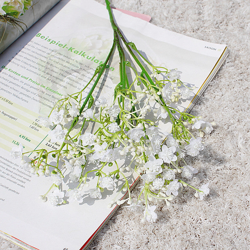 19 Inch Silk Baby's Breath Stems, 10 Pcs Artificial Flower Branch Spray Bouquet for Wedding Arrangement