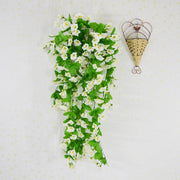 Artificial Morning Glory Flowers Hanging Basket Set, Bulk Wholesale, Assembled, Silk, Multi-Color