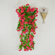 Artificial Morning Glory Flowers Hanging Basket Set, Bulk Wholesale, Assembled, Silk, Multi-Color