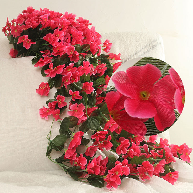2 Pcs Faux Weeping Begonia Hanging Silk Plants Garland for Outdoors