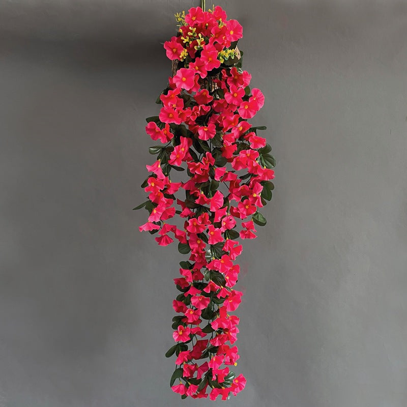 2 Pcs 33 Inch Hanging Morning Glory Flower Vines Silk Artificial Garland Bouquet
