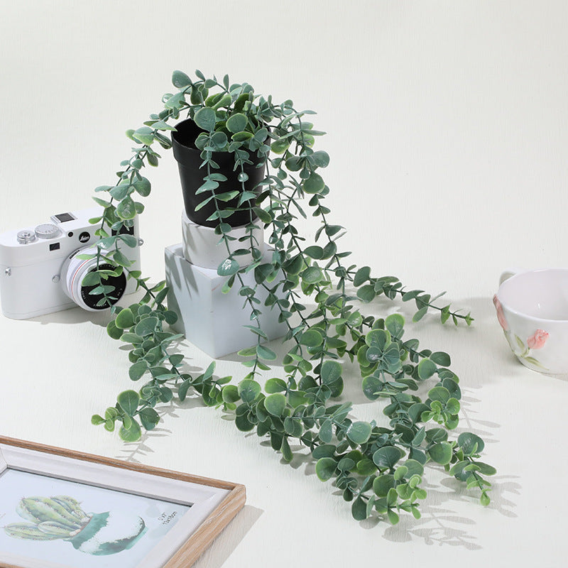 25 Inch Artificial Hanging Eucalyptus Plant, 1 Potted Faux Greenery for Home Decor
