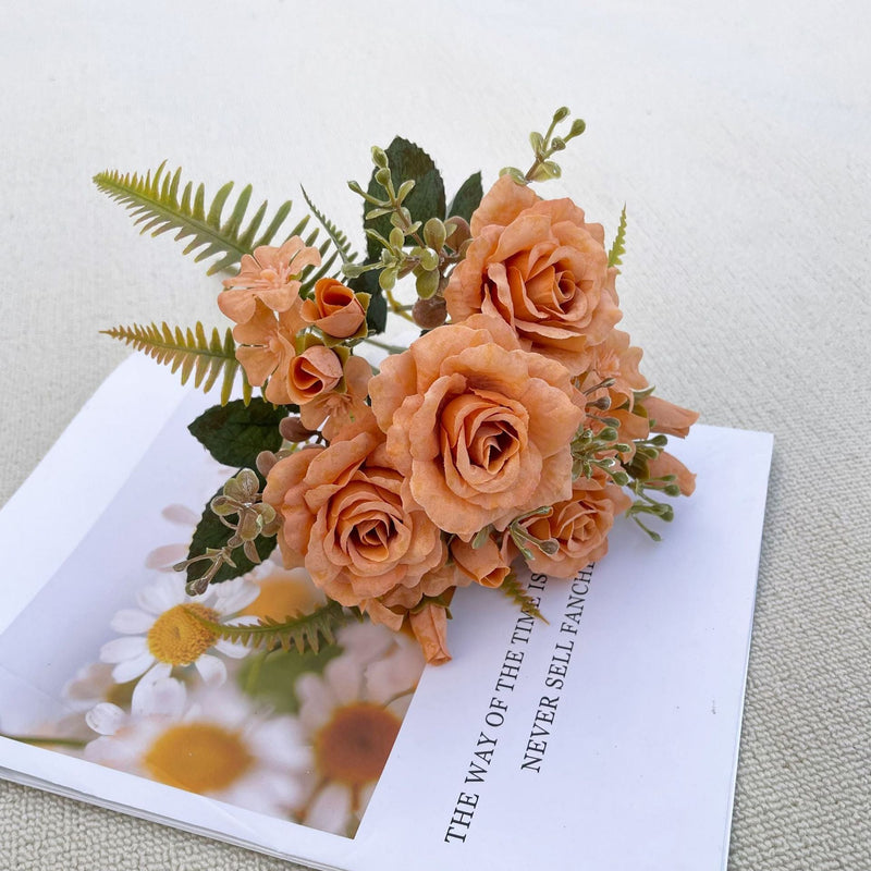 Artificial Hibiscus Flowers 6 Stems 11.8 Inch Realistic Silk Faux Floral for Home Decor Wedding