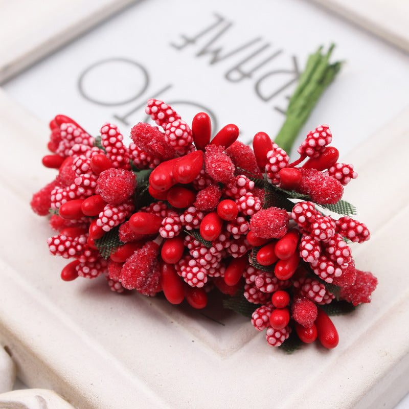12 Inch Artificial Holly Berries on Wire, 12 Pcs Bulk for Crafts, Christmas Tree, Wreath DIY