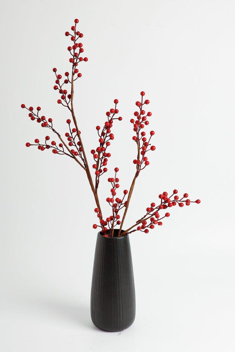 Artificial Holly Nine Twigs 23 Inch Silk Green Decorative Branches