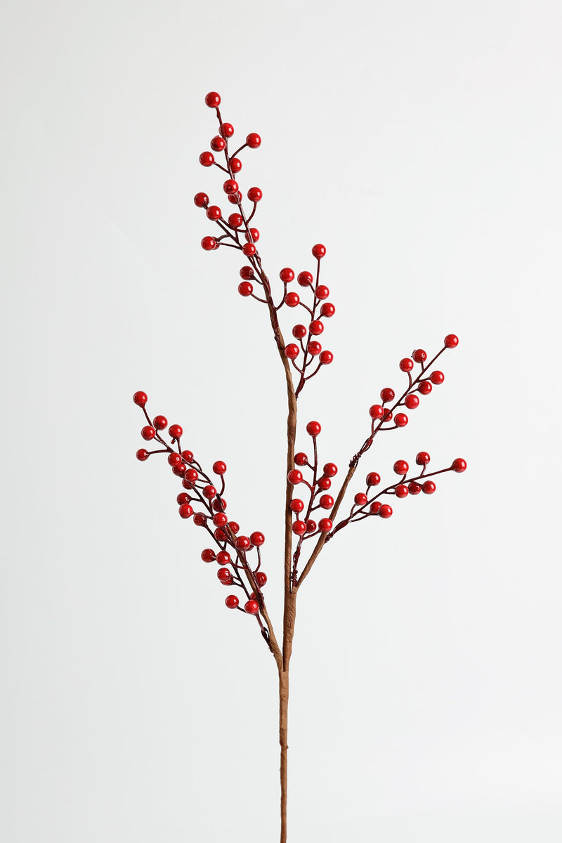 Artificial Holly Nine Twigs 23 Inch Silk Green Decorative Branches