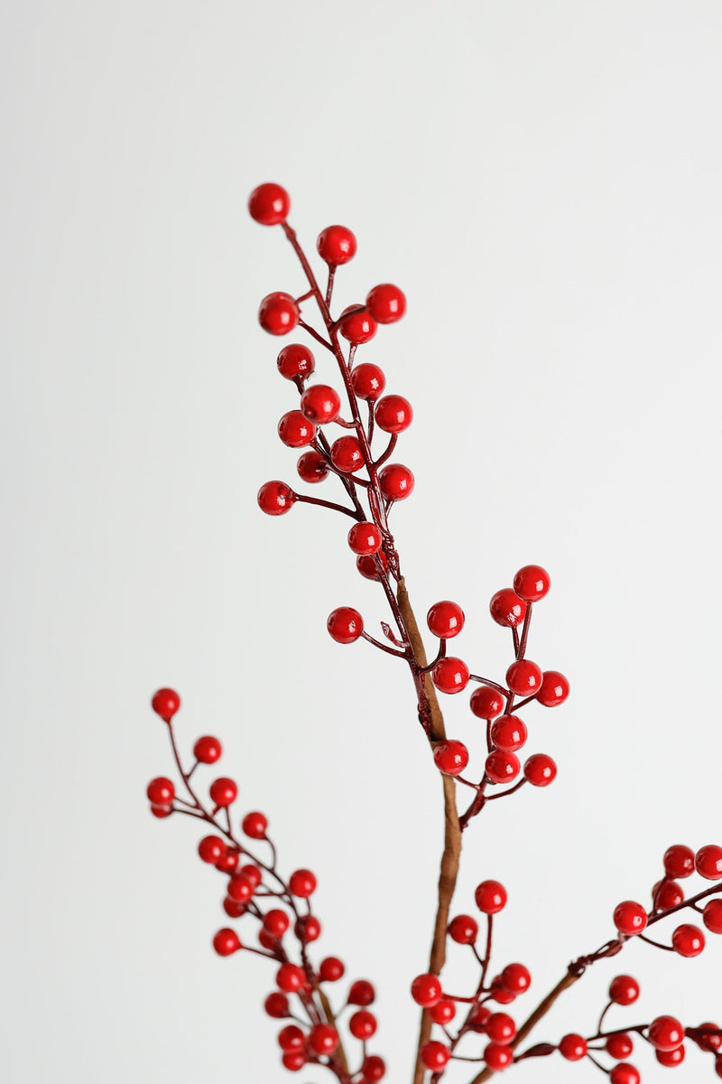Artificial Holly Nine Twigs 23 Inch Silk Green Decorative Branches