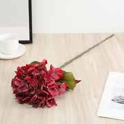 Artificial Hydrangea Stem 24 Inch Retro Burnt Edge Silk Flower