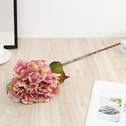 Artificial Hydrangea Stem 24 Inch Retro Burnt Edge Silk Flower