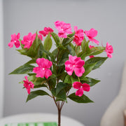 10 Pcs Artificial Impatiens Bushes UV Resistant Outdoor Silk Flowers