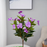 10 Pcs Artificial Impatiens Bushes UV Resistant Outdoor Silk Flowers