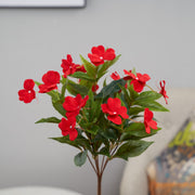 10 Pcs Artificial Impatiens Bushes UV Resistant Outdoor Silk Flowers