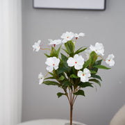 10 Pcs Artificial Impatiens Bushes UV Resistant Outdoor Silk Flowers