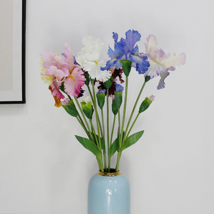 31 Inch Artificial Iris Flower Stem Silk Bulk Wholesale
