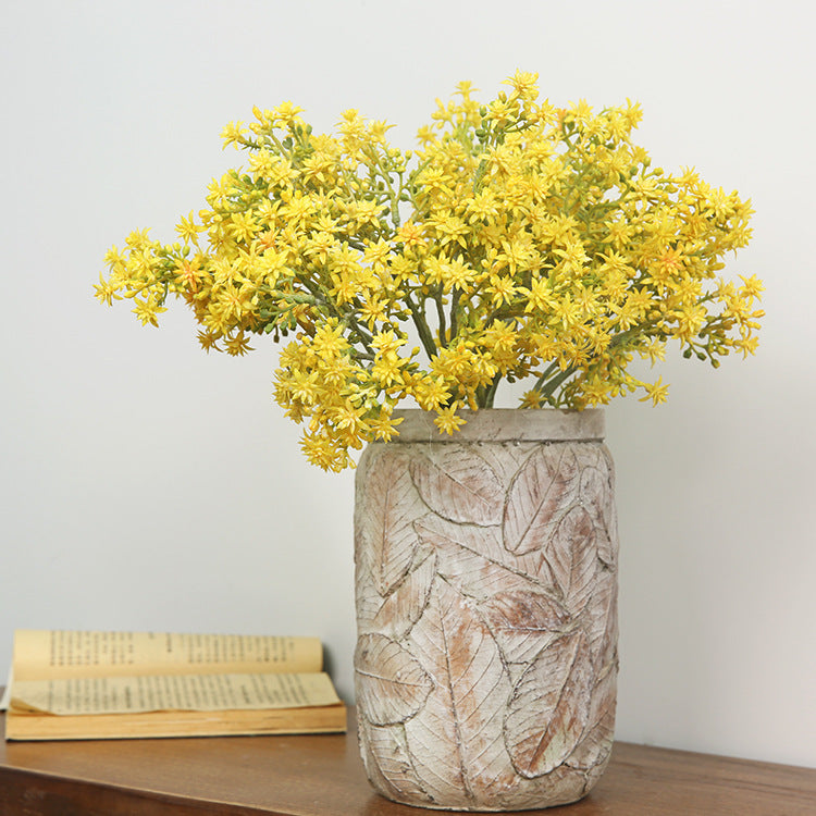 14 Inch Kukui Flower Bundle Bouquet, 10 Pcs Artificial Aleurites Moluccanus Flowers