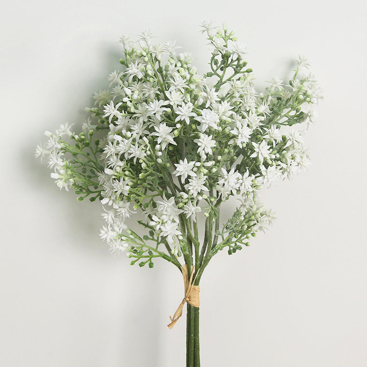14 Inch Kukui Flower Bundle Bouquet, 10 Pcs Artificial Aleurites Moluccanus Flowers