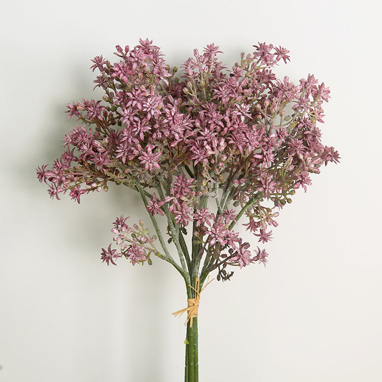 14 Inch Kukui Flower Bundle Bouquet, 10 Pcs Artificial Aleurites Moluccanus Flowers