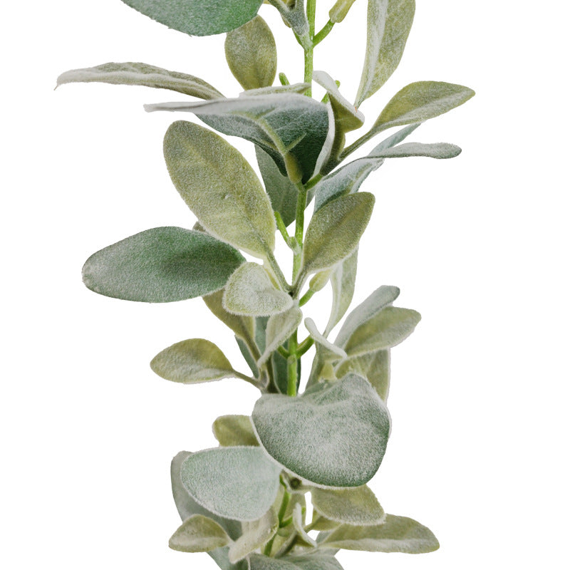 2 Pcs 13 Ft Artificial Flocked Lambs Ear Garland Silver Ragwort Foliage