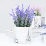 Artificial Lavender Flowers 6 Pcs Bulk Set in Ceramic Pots, Silk Potted Plants for Home Decor