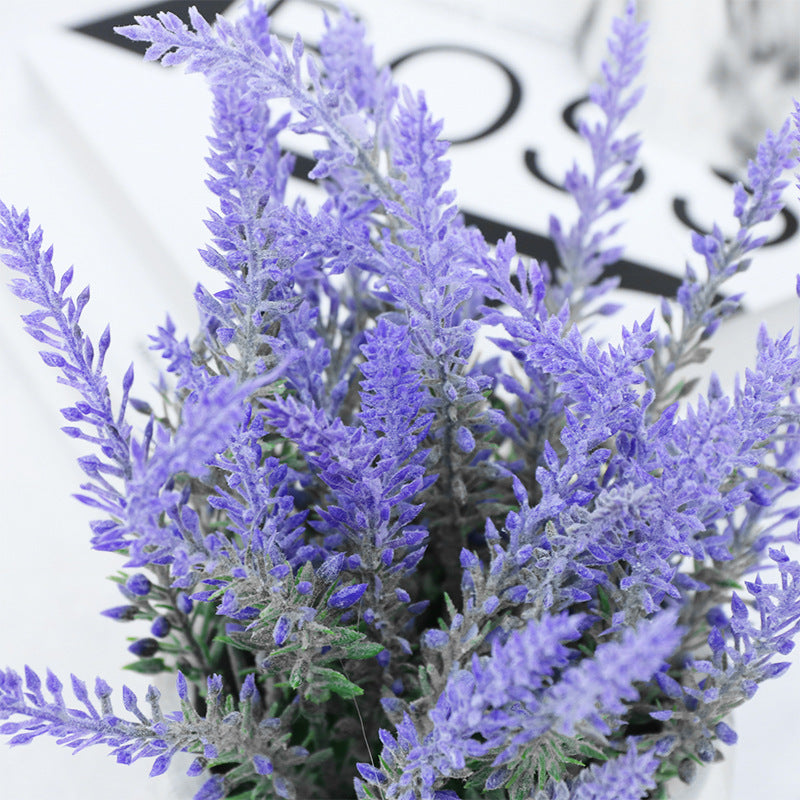 Artificial Lavender Flowers 6 Pcs Bulk Set in Ceramic Pots, Silk Potted Plants for Home Decor