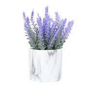 Artificial Lavender Flowers 6 Pcs Bulk Set in Ceramic Pots, Silk Potted Plants for Home Decor