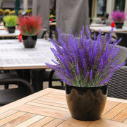 8 Pcs Lavender Artificial Flowers 12 Inch UV Resistant Faux Shrubs Greenery Decor