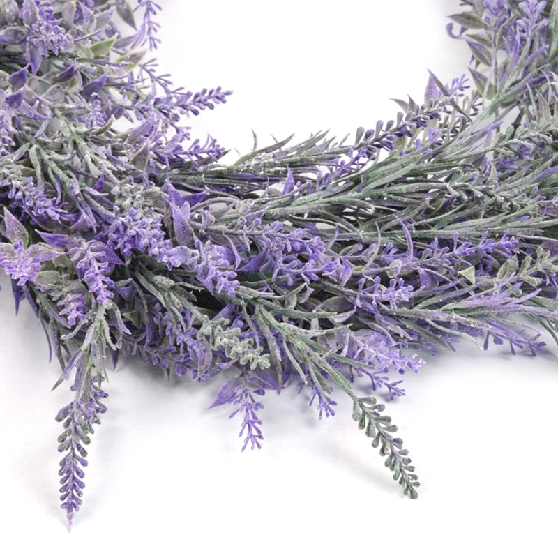 18 Inch Artificial Lavender Wreath 1 Pc Purple Silk Front Door Decor
