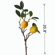 20 Inch Artificial Lemon Stem Branches 10 Pcs Silk Fruit Stems Bulk
