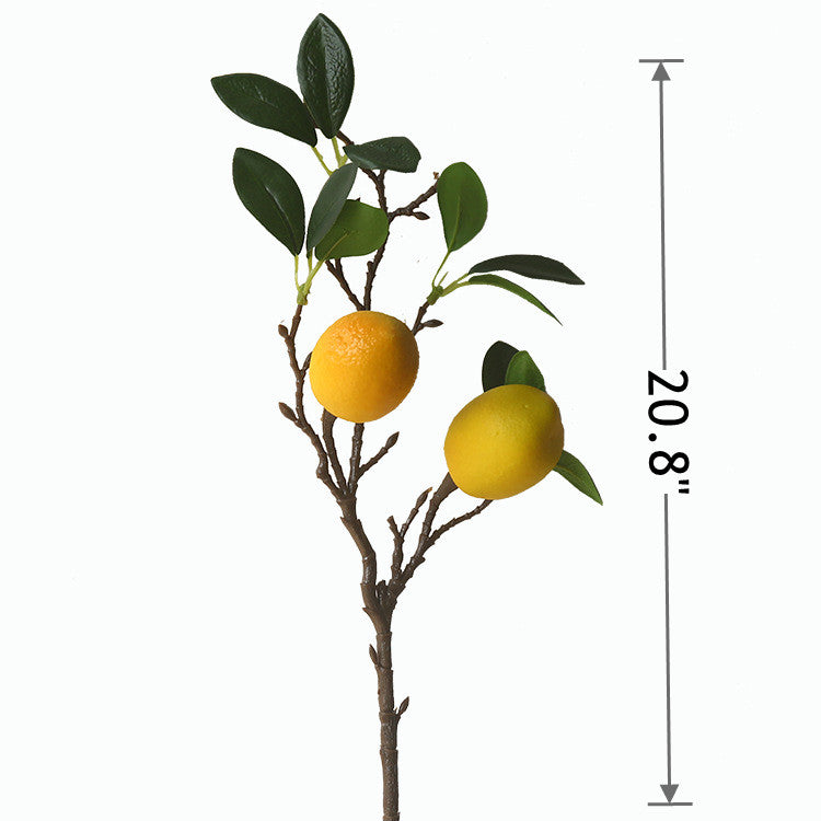 20 Inch Artificial Lemon Stem Branches 10 Pcs Silk Fruit Stems Bulk