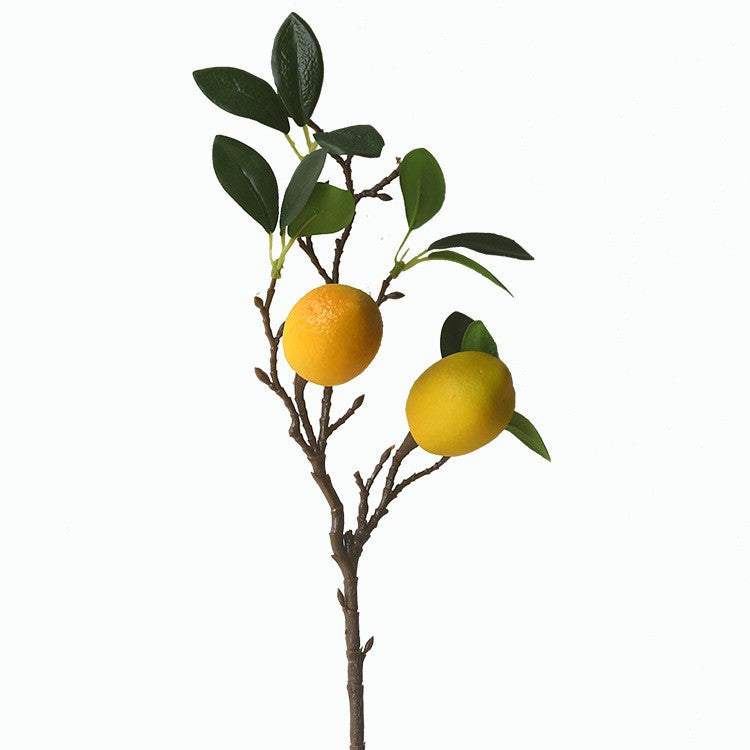 20 Inch Artificial Lemon Stem Branches 10 Pcs Silk Fruit Stems Bulk