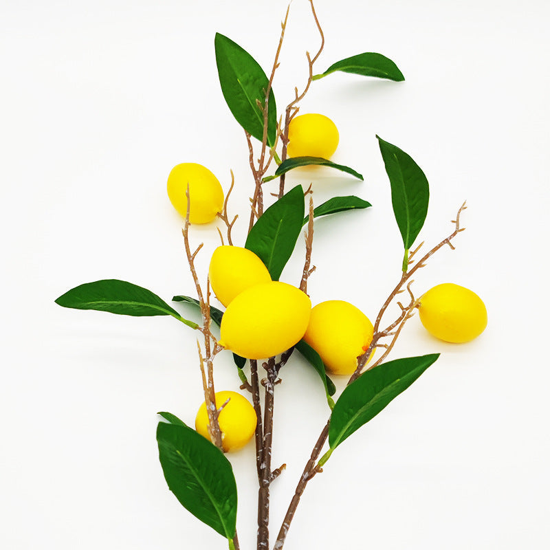 37 Inch Artificial Lemon Branches with Long Stems – Bulk Quantity, Realistic Faux Fruit Decor