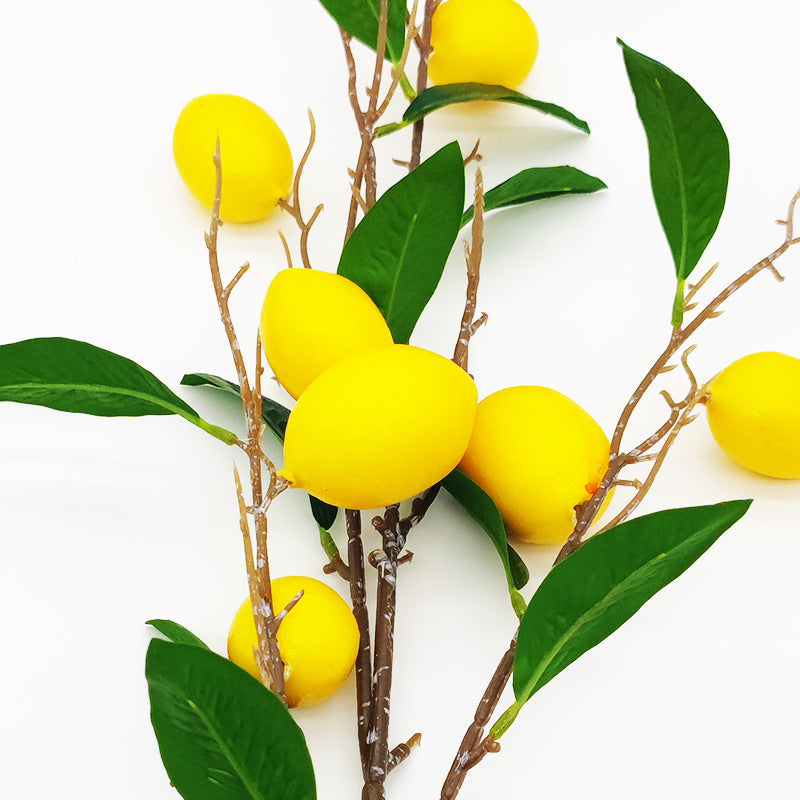 37 Inch Artificial Lemon Branches with Long Stems – Bulk Quantity, Realistic Faux Fruit Decor