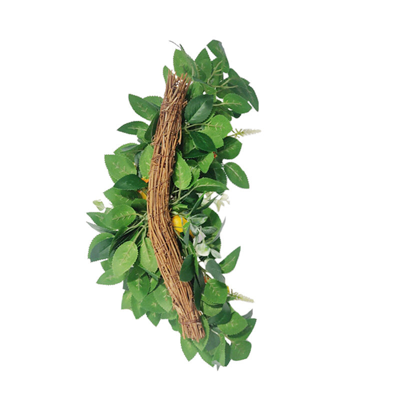 Artificial Lemon Flowers and Eucalyptus Leaves 20 Inch Door Hanging Spring Decoration, 1 Pc
