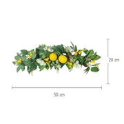 Artificial Lemon Flowers and Eucalyptus Leaves 20 Inch Door Hanging Spring Decoration, 1 Pc