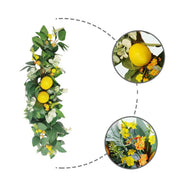 Artificial Lemon Flowers and Eucalyptus Leaves 20 Inch Door Hanging Spring Decoration, 1 Pc