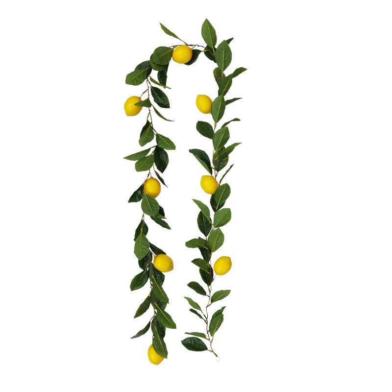 Artificial Lemon Leaf Vine 39 Inch Hanging Rattan Spring Fruit Decor Bulk Quantity