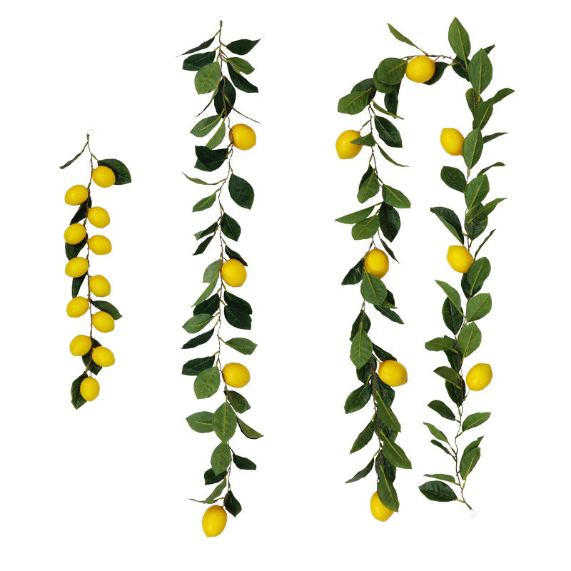 Artificial Lemon Leaf Vine 39 Inch Hanging Rattan Spring Fruit Decor Bulk Quantity