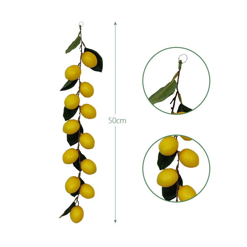 Artificial Lemon Leaf Vine 39 Inch Hanging Rattan Spring Fruit Decor Bulk Quantity