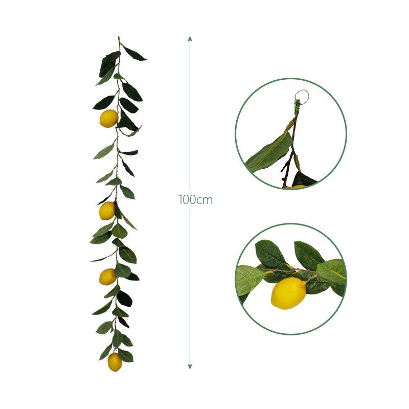 Artificial Lemon Leaf Vine 39 Inch Hanging Rattan Spring Fruit Decor Bulk Quantity