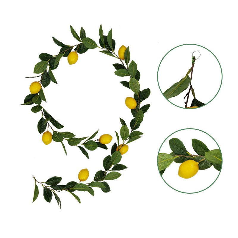 Artificial Lemon Leaf Vine 39 Inch Hanging Rattan Spring Fruit Decor Bulk Quantity
