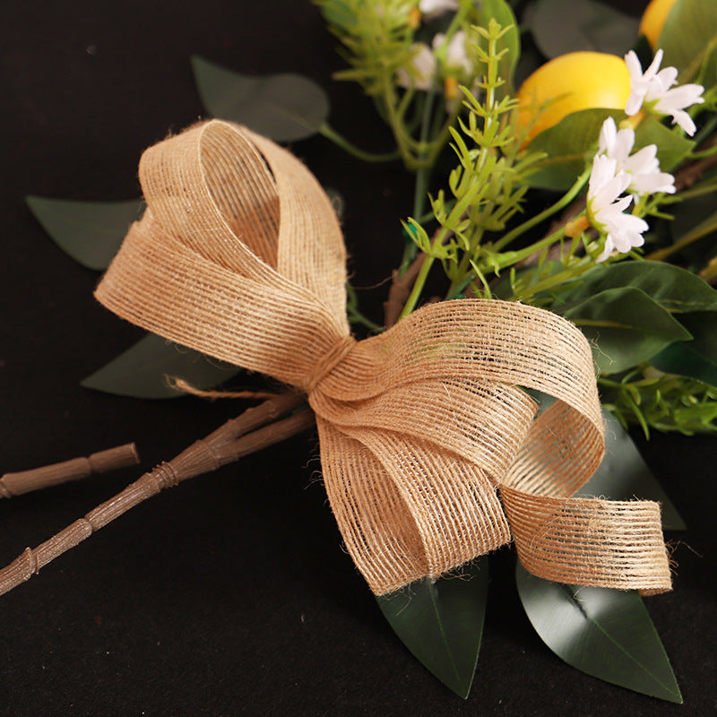 Artificial Flowers Bulk Lemon and Daisy Swags for Front Door Decor, 6 Pcs, Artificial Silk Floral Arrangement