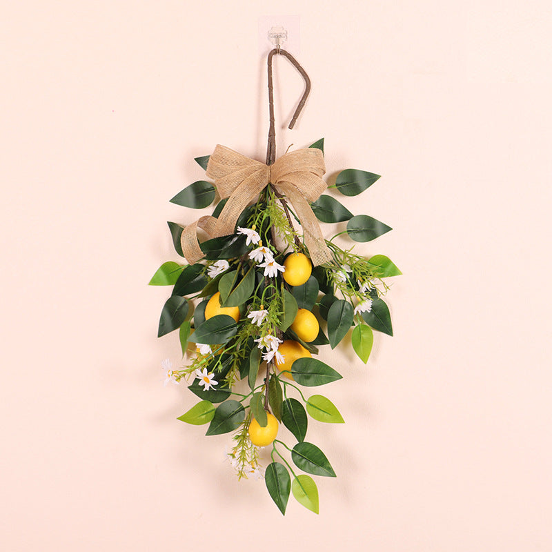 Artificial Flowers Bulk Lemon and Daisy Swags for Front Door Decor, 6 Pcs, Artificial Silk Floral Arrangement