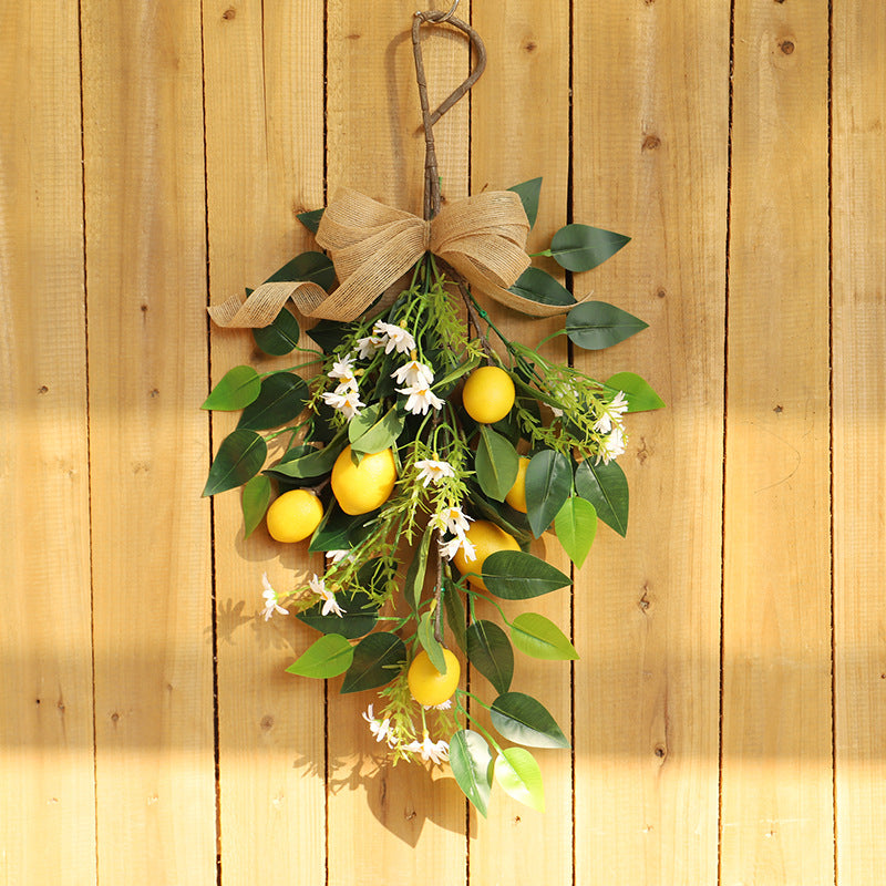 Artificial Flowers Bulk Lemon and Daisy Swags for Front Door Decor, 6 Pcs, Artificial Silk Floral Arrangement