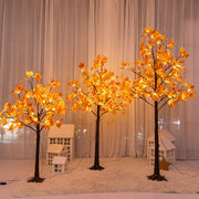 3 Pack Artificial Lighted Maple Trees 4FT 5FT 6FT Pre-lit USB Operated Fall Decor Bulk