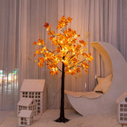 3 Pack Artificial Lighted Maple Trees 4FT 5FT 6FT Pre-lit USB Operated Fall Decor Bulk