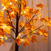 3 Pack Artificial Lighted Maple Trees 4FT 5FT 6FT Pre-lit USB Operated Fall Decor Bulk